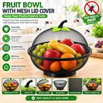 Fruit Fly Proof Fruit Bowl, Large Capacity Mesh Fruit Basket with Lid Cover Hot