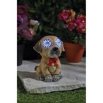Smart Garden Blinkin' Dog Solar Powered LED Eyes Garden Ornament Brown Light