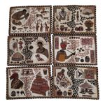 Africa Placemats Textiles Abstract Tribal Animal Zulu Village Culture Figural