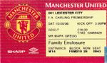 TICKET: MANCHESTER UNITED v Leicester 1998/1999 - TREBLE SEASON! EXCELLENT COND