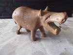 Collectable Small Wooden Craved Hippopotamus