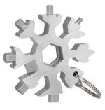 18-in-1 Snowflake Multitool Keychain – Stainless Steel, Pocket Gadget, Camping