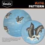 Anti-Slip Shower Mat Home Caravan Motorhome Circular Dolphins - Vanilla Leisure