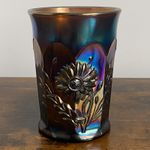 Antique Northwood Carnival Glass Dandelion Tumbler Amethyst Iridescent Electric