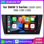 For BMW E90 E91 E92 E93 9"Android 15 Car Radio Stereo GPS Carplay Sat Nav 2+64GB