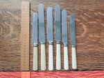 Mixed Vintage Set 6 x Faux Bone Handle TABLE KNIVES - Made in Sheffield