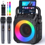 Karaoke Machine with Two Wireless Microphones, Portable Karaoke Machine for Adul