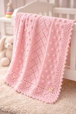 Knitting Pattern Only Easy Baby Blanket DK Knitted Yarn Any Colour