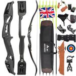 56" Takedown Recurve Bow Arrow Set 30-50lb Adult Target Archery Hunting Shooting