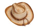 LIVINGSTON MEN & WOMEN'S WOVEN STRAW COWBOY HAT W/HAT BAND - SIZE: -  BEAD BROWN