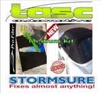 BLACK MED MOHAIR CLOTH SOFT TOP CABRIOLET HOOD CONVERTIBLE TEARS RIP REPAIR KIT