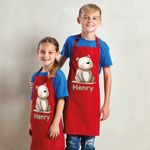 Personalised Any Name Bear Waterproof Kids Apron. Craft, Bake, Cook. Boy, Girl