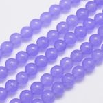 Strand 48+ 8mm Natural Purple Malaysia Jade Gemstone Plain Round Beads UK
