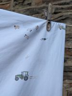 Little White Company Farm Tractor Sheepdog Cot Duvet Cover Matching Pillowcase 