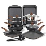 17-Piece Cookware Set Nonstick Kitchen Cooking Pots Granite Pots and Pans,3Color