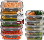 Glass Food Storage Containers With Lids Borosilicate Glass Meal Prep 10 Pack