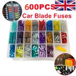600PCS Standard Auto Car Blade Fuses Box Assorted Car Van Bike Fuse Set 2A-40A🌹