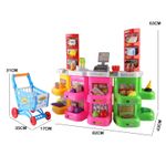 Kids Grocery Store Supermarket Shop Pretend Play 110pcs Trolley, Lights & Sound