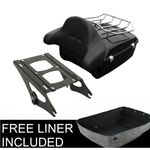 King Trunk +Rack Backrest Fit For Harley Touring Models 2014-25