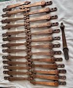 Vintage 'Alexander' Cast Metal Stair Carpet Clips (set of 26 plus one small one)