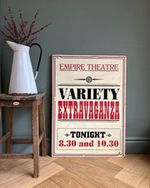 Vintage Original EMPIRE THEATRE Variety Extravaganza Show Advertising Board Sign