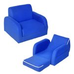 HOMCOM 2-in-1 Kids Sofa Bed Fold Out Blue, Refurbished