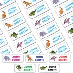 Dinosaur Stick on Clothing Name Labels Clothes School Uniform Care Home Kids