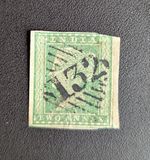 India 1854 2 Annas Green Lithograph “132” Aden Steamer Point Cancellation