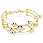 Imber wide bracelet Round cut, White, Gold-tone plated 5680095