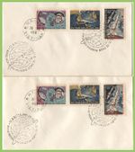 Vietnam 1962 Space set, perf and imperf on two First Day Covers