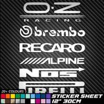 6x DOOR STACK Racing Car Sponsor Vinyl Decal Stickers Sheet Logo Graphic Race