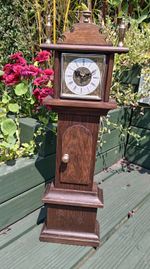 Vintage Miniature Wooden Longcase Clock, Mechanical Movement, Fully Working