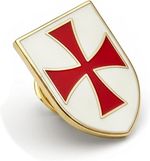 Knights Templar Shield Crusader  Cross Pattee Pin Badge