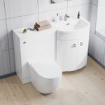 Nes Home 1100 mm RH Sink White Combination Vanity Unit With Rimless Toilet