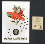1996 Gibraltar Christmas  50p Santa's Plane - BUNC DIAMOND FINISH WITH CERT