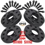 2x 15mm 2x 20mm Hubcentric Wheel Spacers 5x100/112 57.1 Radius Bolts for Audi VW