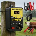 Electric Fence Energiser 12v Battery Powered 2J 10km Horse Fencing Unit Kit