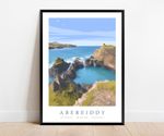 Abereiddy Cliffs & Cove Travel Poster Print - Pembrokeshire Coastal Wall Art