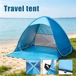 Pop Up Beach Tent Automatic WaterProof  190T Protection Sun Shelter 2-3 Man UK