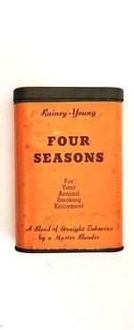 Vintage Four Seasons, A Blend Of Straight Tobaccos, Paper Label Empty Pocket Tin