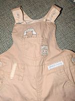 Tiny Baby Beige Cotton Sleeveless Coverall   Embroidered Vintage