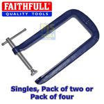 1, 2 or 4 x Faithfull FAIG8DT 8" 200mm x 85mm deep throat G clamp or cramp