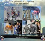Chad 2011  The Twin Towers 9.11.OBAMA-BUSH-FIRE BRIGADE Sheet (4) Perforated MNH