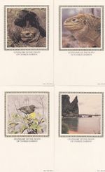Charles Darwin GB Benham Postcards x4  BLANK UNUSED 1982 (10980) 