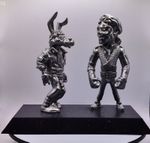 Michael Jackson and Spike the Rabbit Statue-  Metallic finish- By Cavecraft