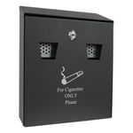 Outdoor Wall Mounted Cigarette Butt Bin Metal Bucket Ash Bin Ashtray Large Black