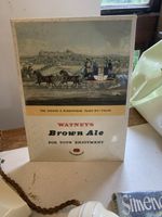 Original Watneys Brown Ale  Tin Show Card Breweriana from OLD DEVON INN 1940-50s