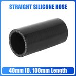 40mm ID Car Black Straight Silicone Hose Coupler Intercooler Tube 10cm Length