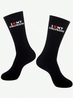 1 Pair “I Love My Girlfriend” Socks – Cute & Funny Gift for Boyfriend -UK