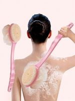 Long Handle Bath Body Brush Soft Back Shower Exfoliating Skin Scrubber Massager